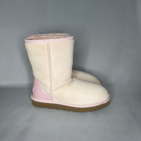 Womens 7 UGG Boots Classic Short Metallic Seashell Pink Suede Wool StoresSoldOut - Picture 7 of 16